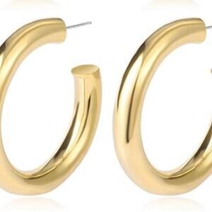 Chunky Gold  Hoop Earrings